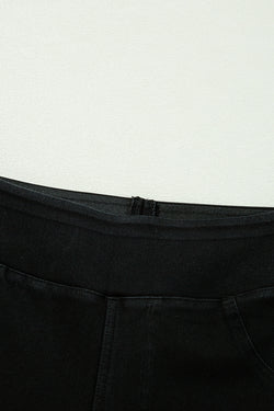 Jegging Slim Extensible Tamaño alto de color negro