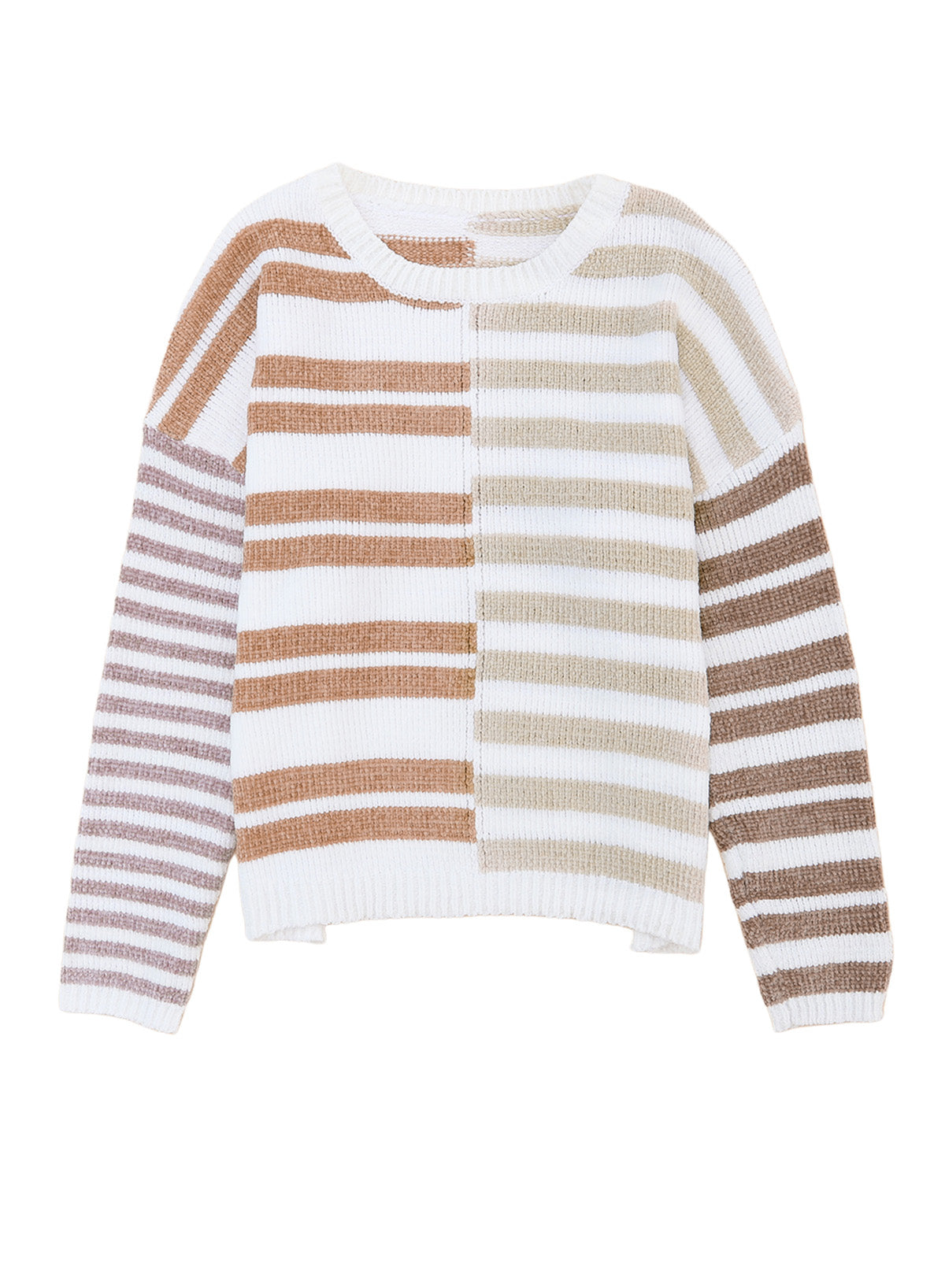 Stripe Bloccing Glip Spalla Sliater Slouchy