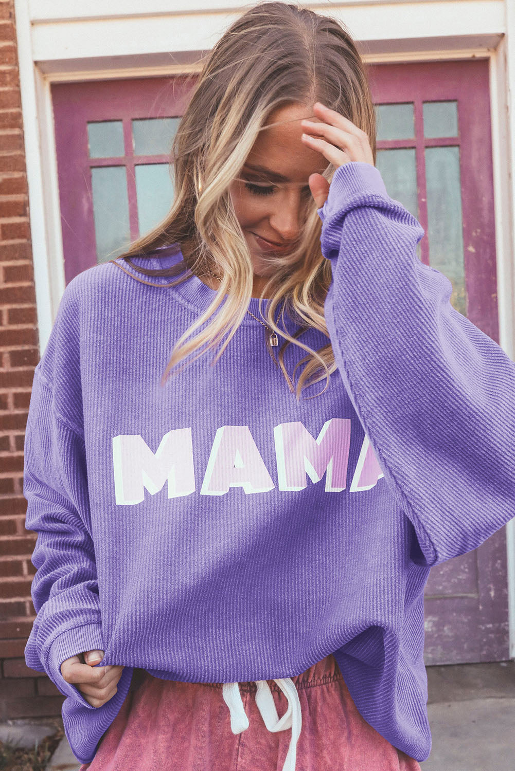 Purple Mama Reste Equipaggio Pullover Neck Pullover