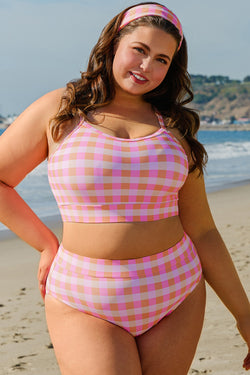 Ensemble de bikini grande taille rose *