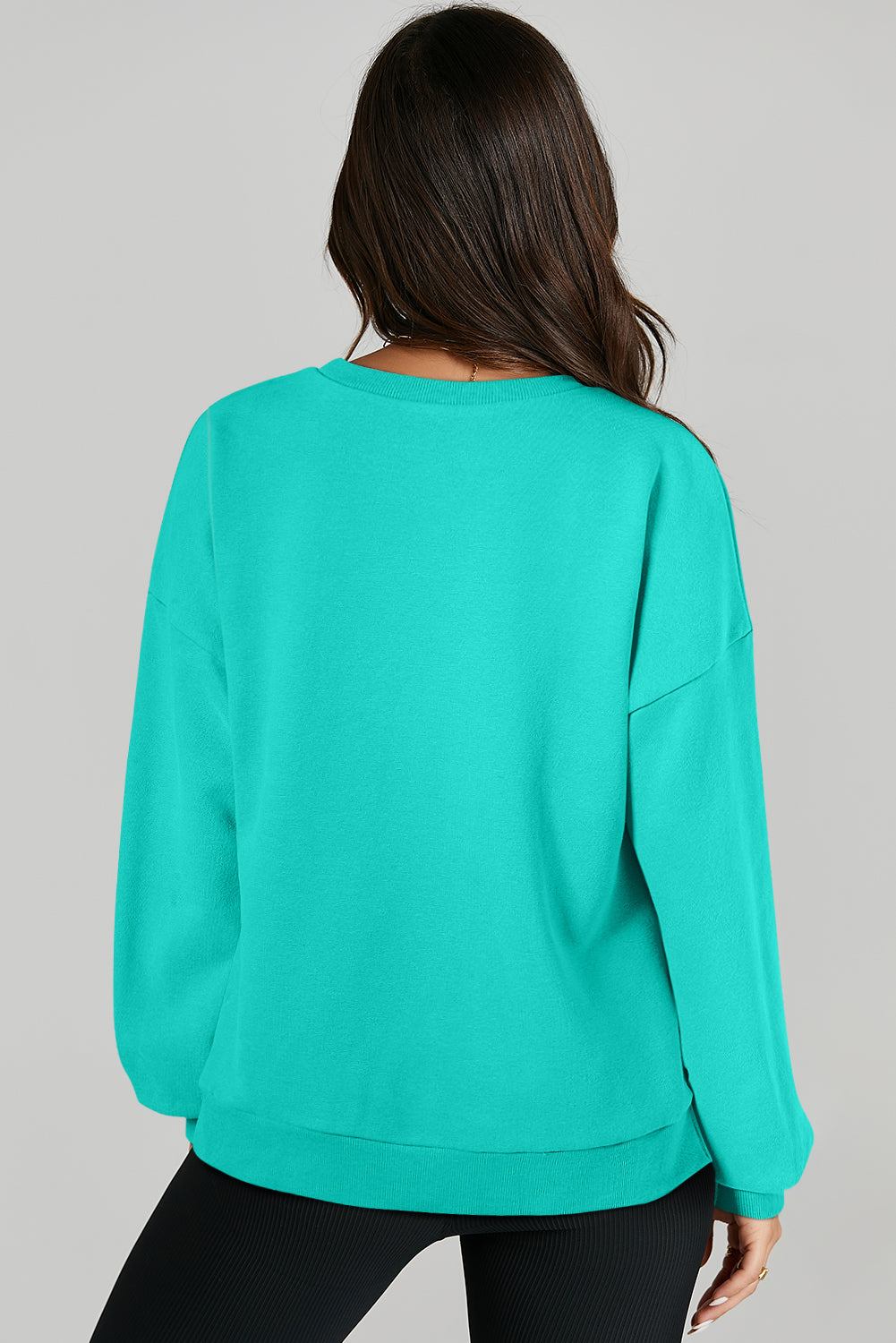 Sudadera aruba azul une con cuello redondo redondo y bajo y bajo