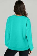 Sudadera aruba azul une con cuello redondo redondo y bajo y bajo