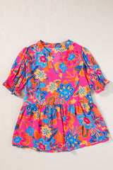 Blouse à col en V et manches bouffantes *-A WOMAN WE LOVE
