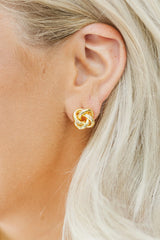 Boucles d'oreilles plaquées nouées minimalistes dorées-A WOMAN WE LOVE