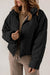 Black zipped down jackets with drawstring hem