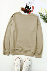 Plain khaki crew neck sweatshirt