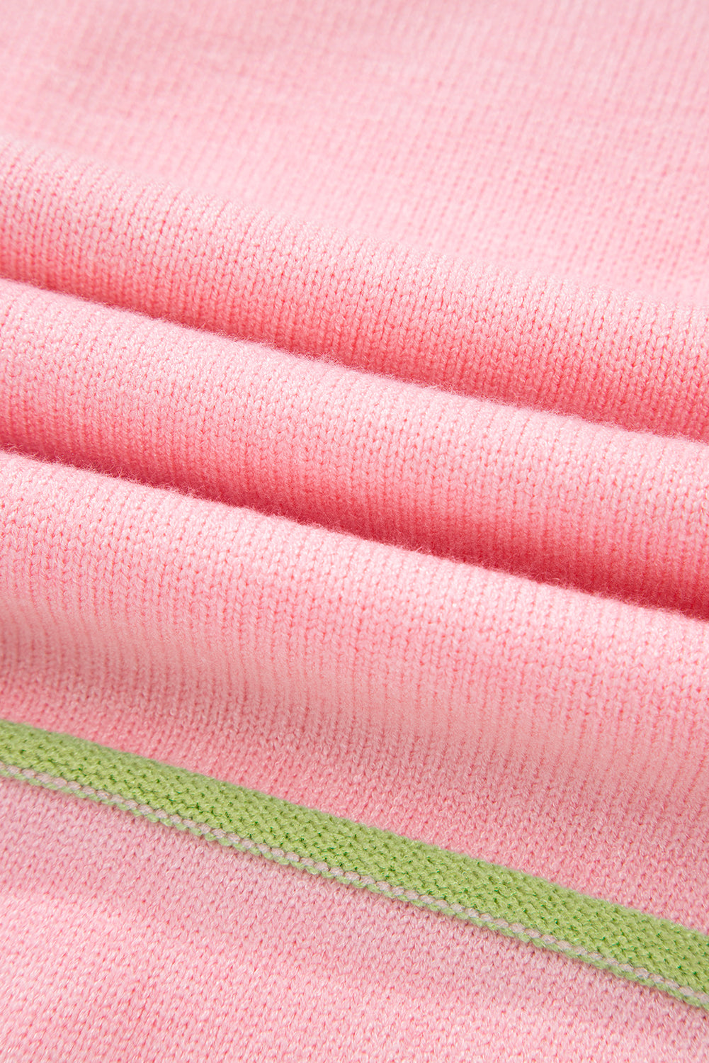 Pink Rainbow Striped Drop Shoulder Baggy Henley Sweater