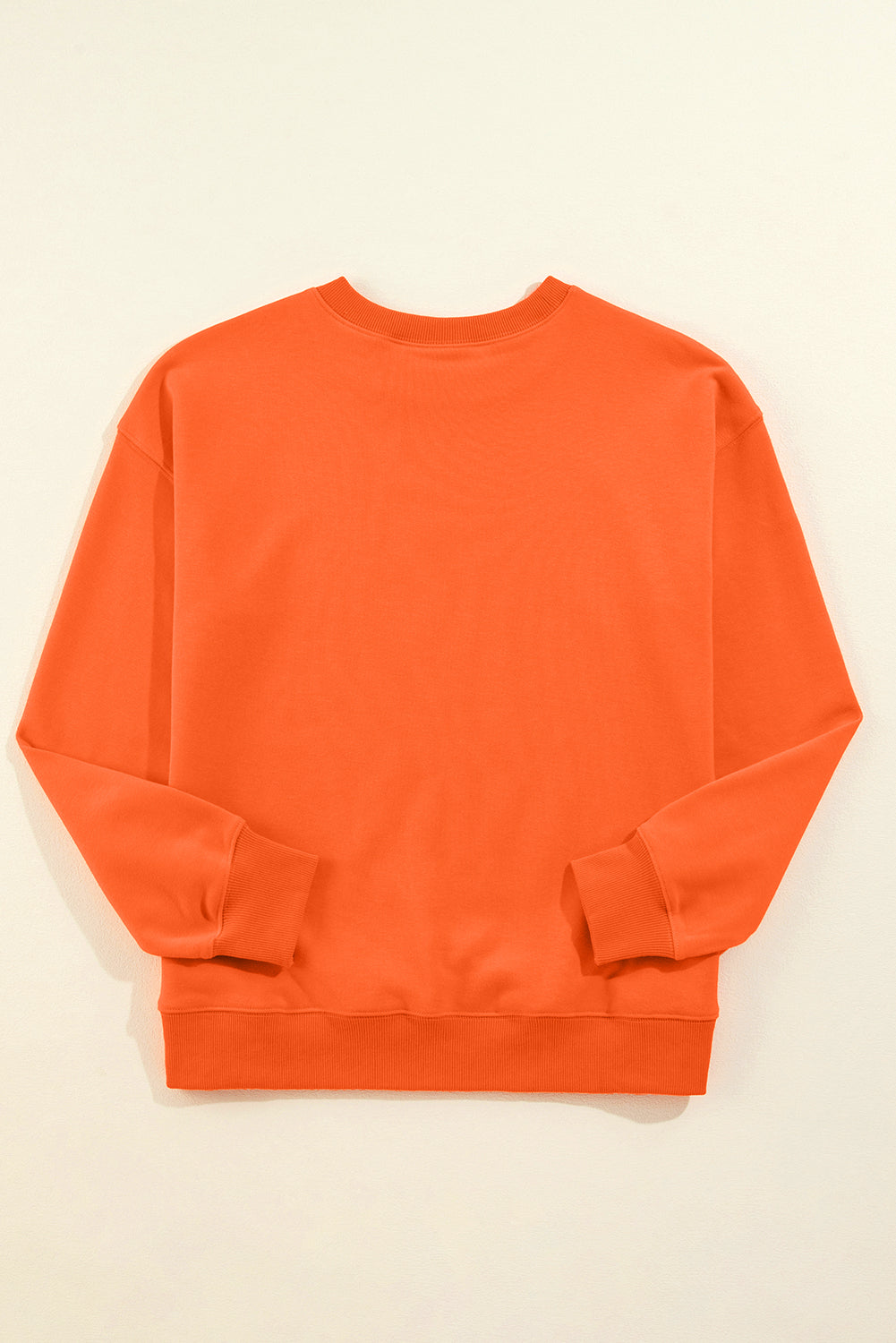 Sweat-shirt orange uni classique à col rond