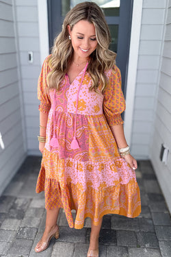 Bohemian Passey Floral Mixed Mixed Dress *