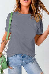 Camiseta de cuello redondo gris no cree