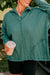 Evergreen Loose Sweatshirt with Pockets and Seamed Collar