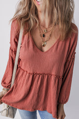 Blouse à manches bouffantes et col minéral-A WOMAN WE LOVE