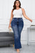 Plus Size Dark Blue Washed Flare Jeans