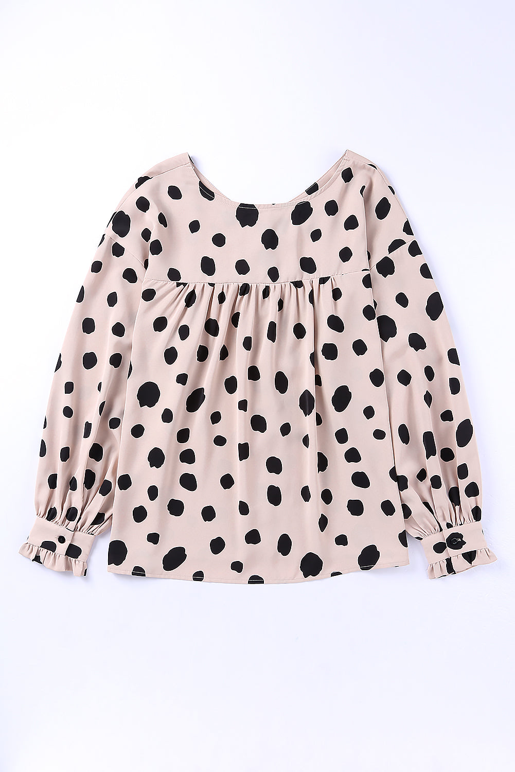 Blouse rose surdimensionnée à manches bouffantes et poignets à volants-A WOMAN WE LOVE