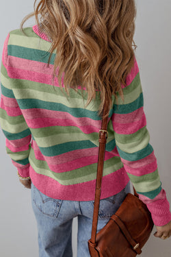 Round neck sweater with ribbed edges *