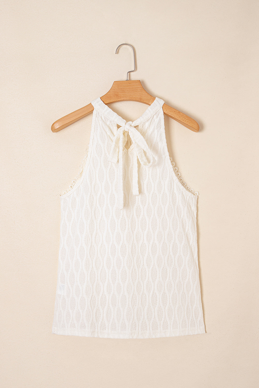 Beige textured back tank top *