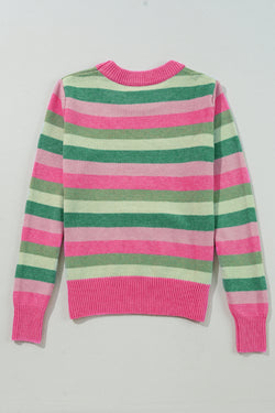 Round neck sweater with ribbed edges *