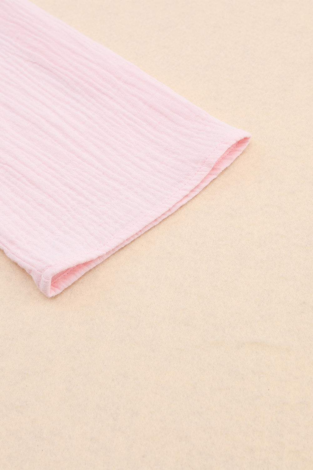 Pink Crinkle Textur Roll-Tab-Hemdhemd