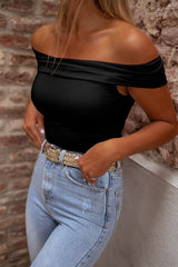 Black slim high with folded shoulders