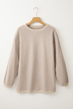 Smoke gray corduroy oversized sweatshirt