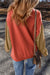 Gold Flame Two-Tone Patchwork Drop Shoulder Sweatshirt