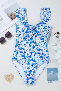 Maillot de bain une pièce ajouré à lacets *