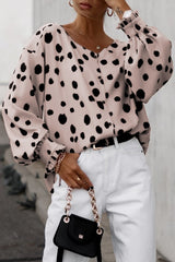 Blouse rose surdimensionnée à manches bouffantes et poignets à volants-A WOMAN WE LOVE