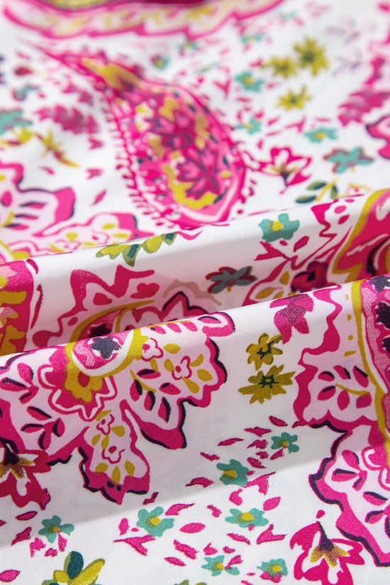 Related shirt with pink floral cashmere print