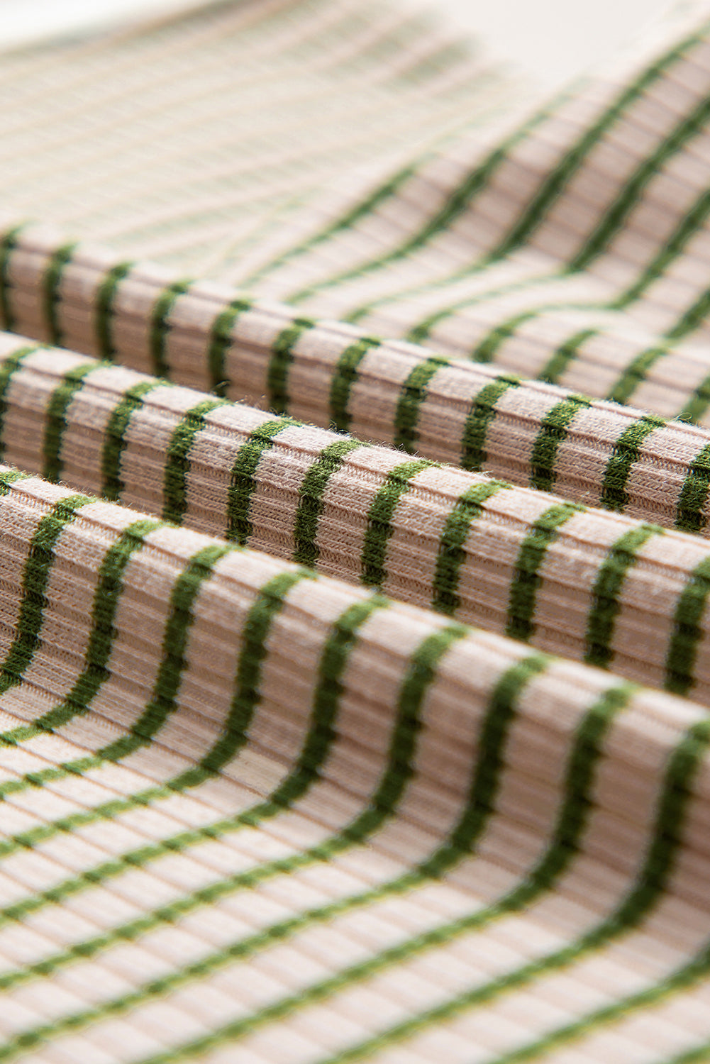 Green Stripe Striped Imprimé Tricot à manches en tricot nerveux