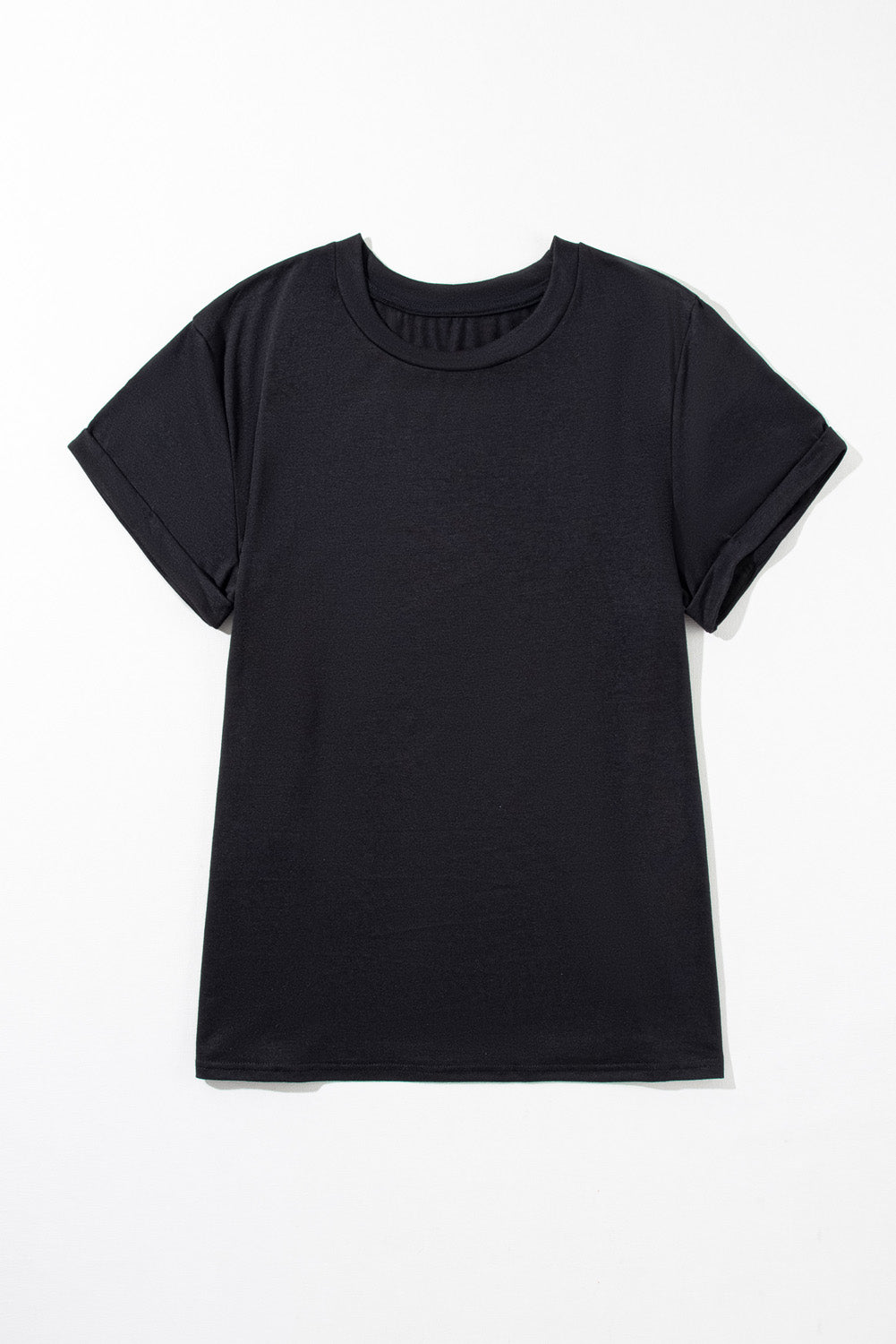 T-shirt con il collo rotondo nero.