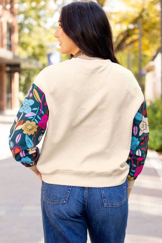 Sweat-shirt  en tricot texturé blanc  *