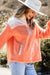 Sudadera Sherpa Orange Color Block con El-Flash ET Cierre y collar