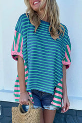 Camiseta y bloque de color de mosaico de rayas azules