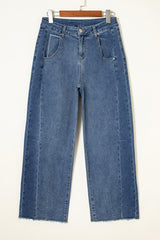 Ashleigh Blue cousue avec ourlet brut large jambe
