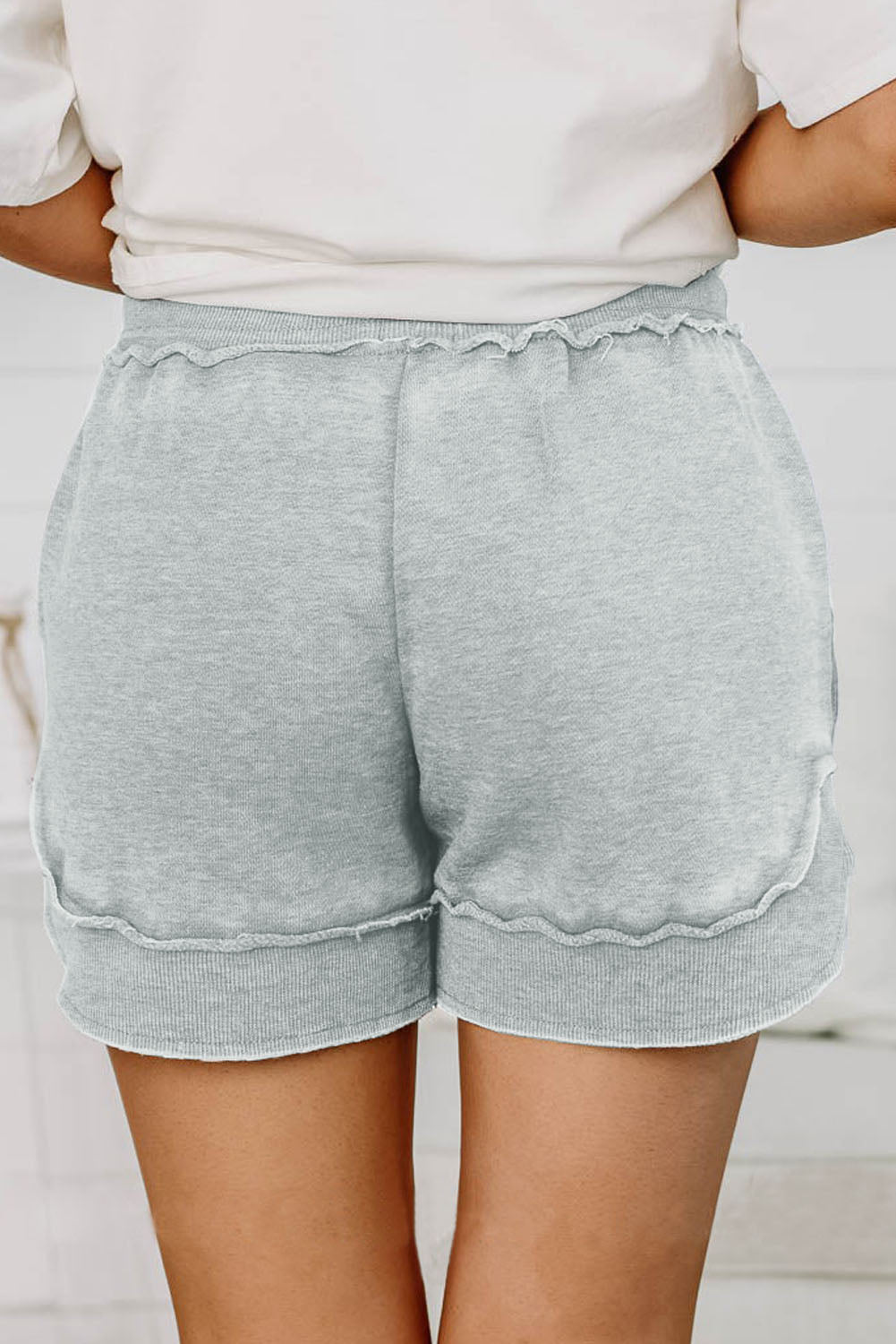 Shorts décontractés en tricot gris