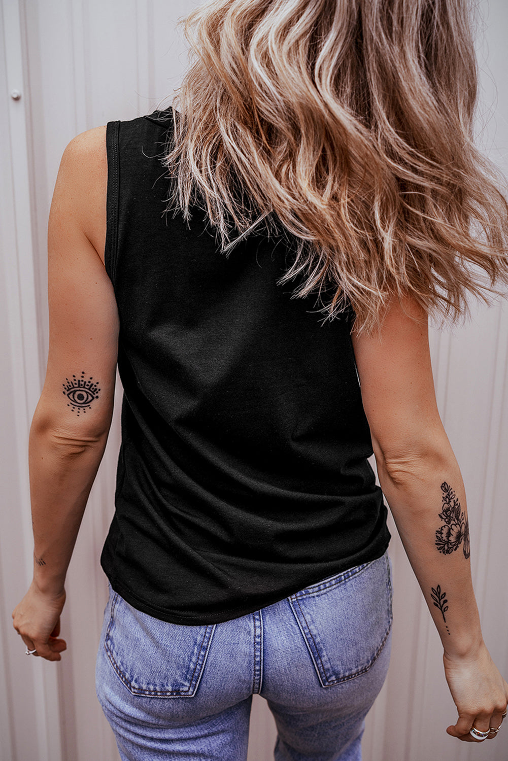 Débardeur noir à demi-bouton *-A WOMAN WE LOVE