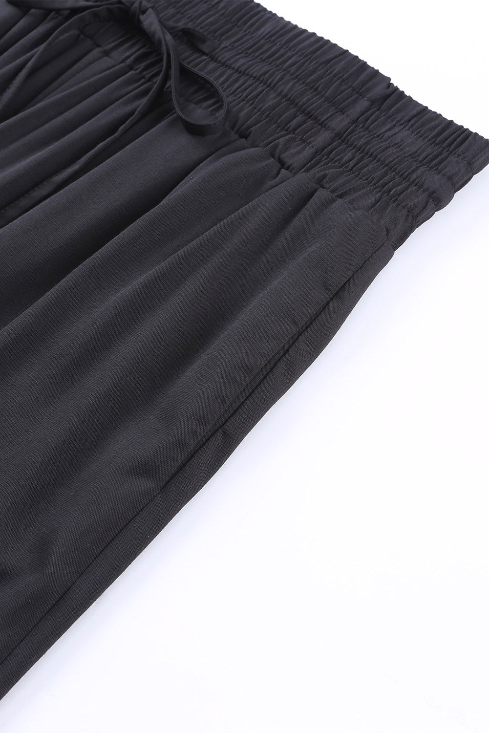 Pantalon large de la taille élastique de la taille élastique noire