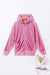 Thermal Waffle Knit Full Zip Hooded Jacket Pink