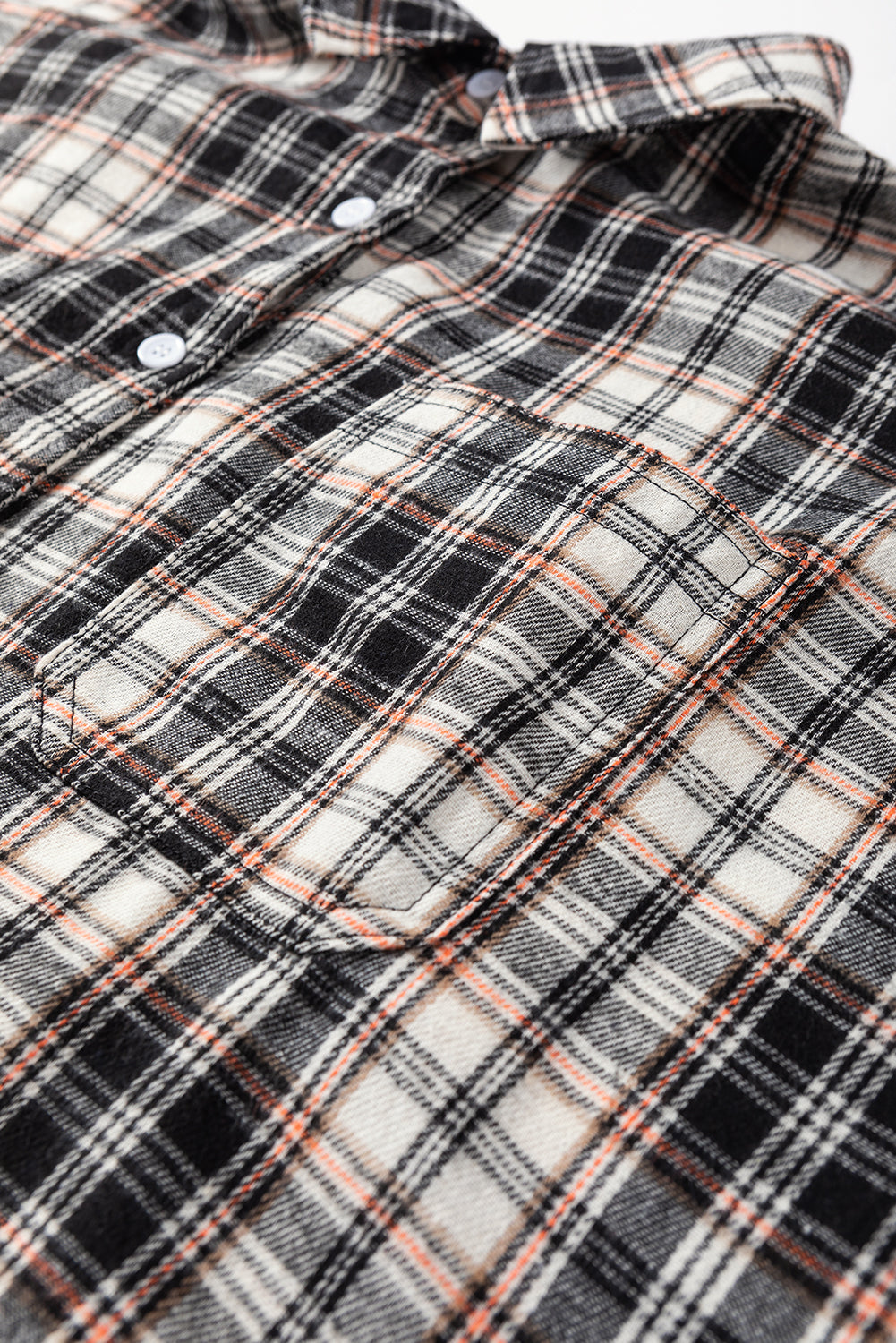 Chemise oversize noire à carreaux et poches poitrine-A WOMAN WE LOVE