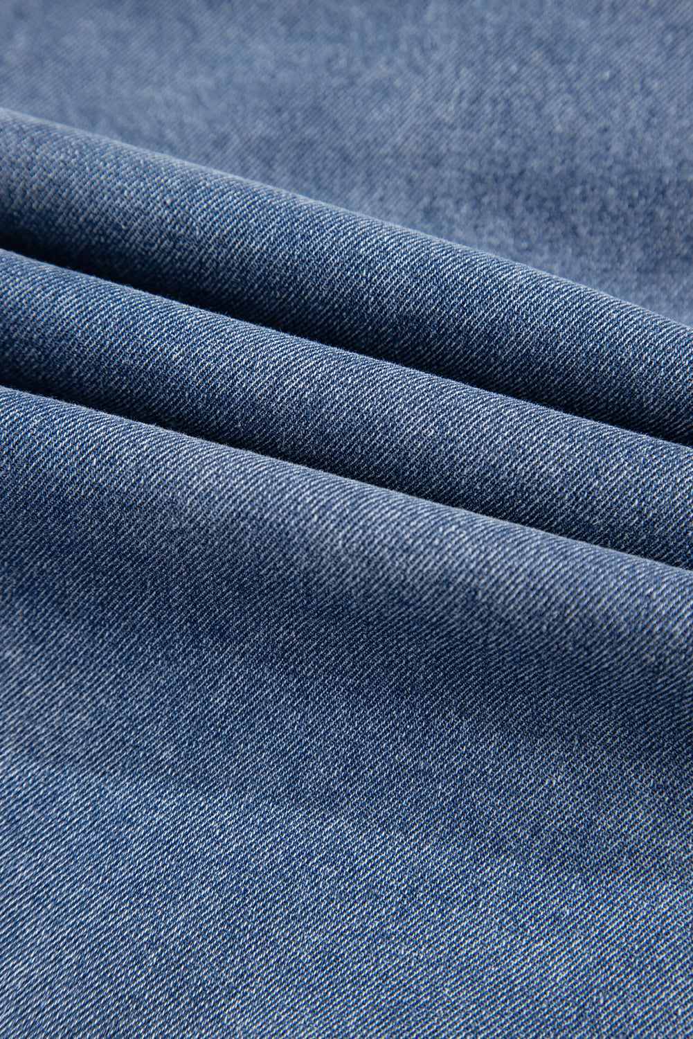 Mini-robe en jean bleu crépuscule avec poches latérales *