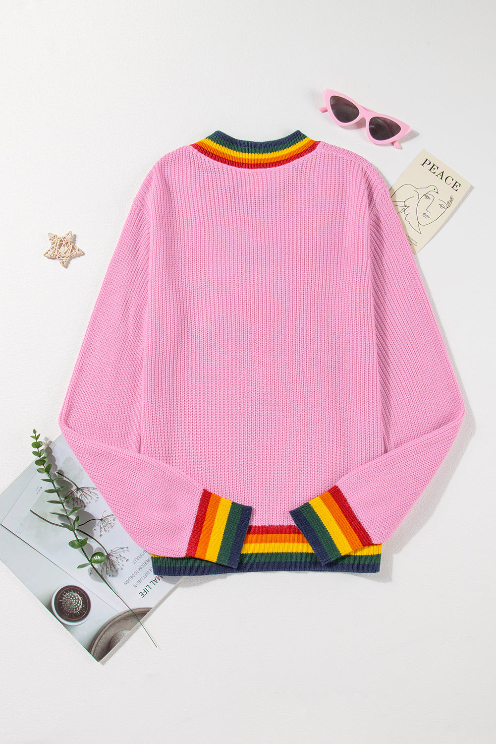 Bonbon Merry & Bright Bunt Stripes Trimmpullover