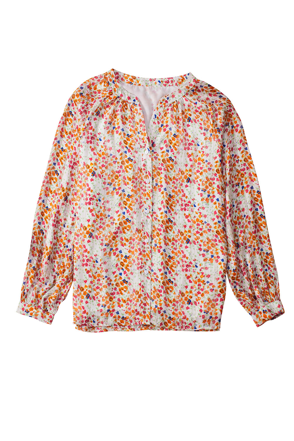 Multicolore Boho Floral Print Button Front Shirt