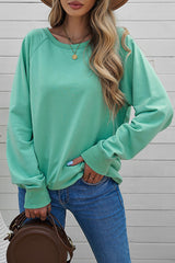 Green French Terry cotton blend sweatshirt