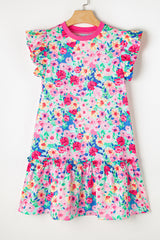 Munas multicolor mini-rufa y flotante con estampado floral