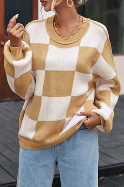 Sweater de color caqui y mangas obispo