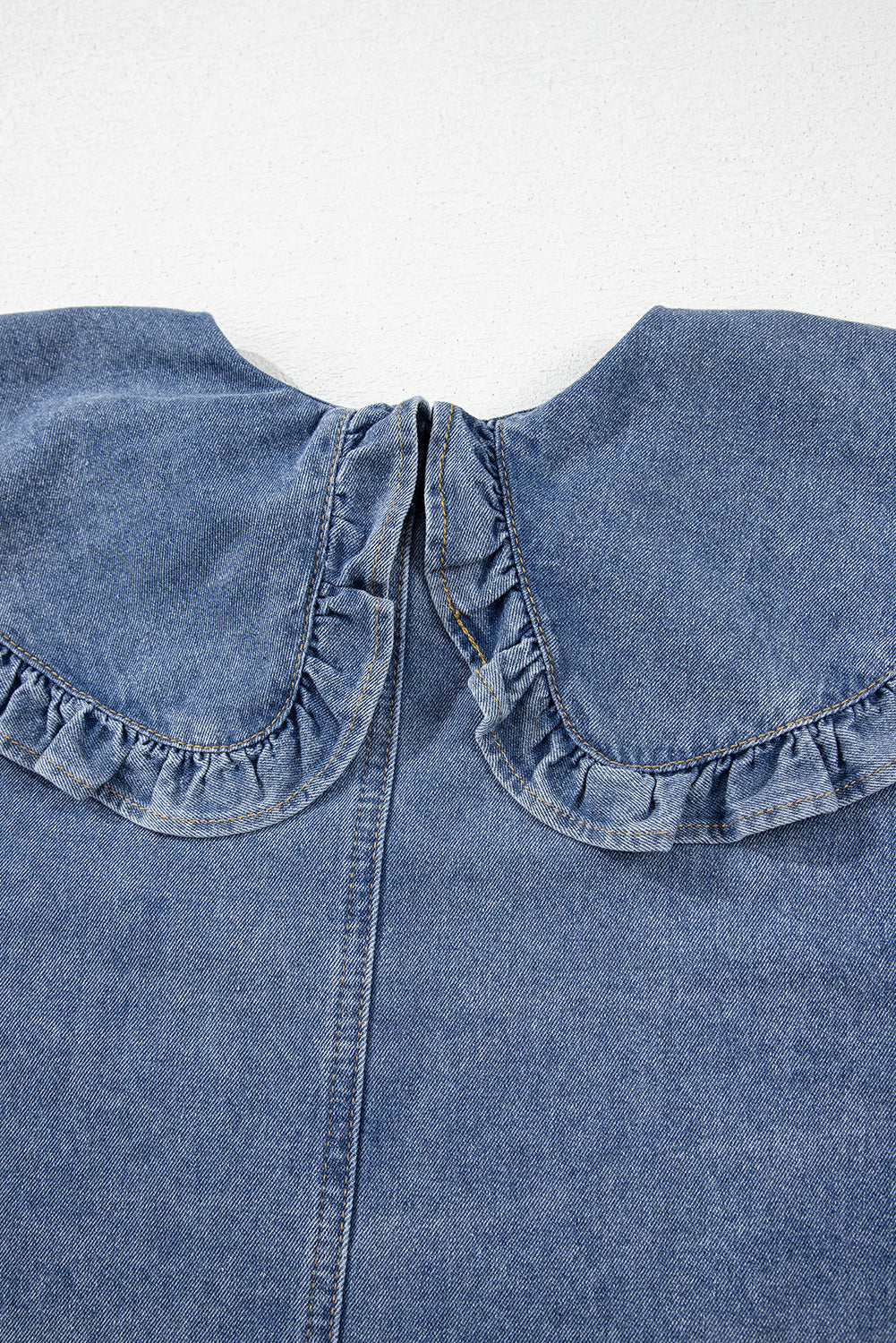 Mini-robe en jean bleu crépuscule avec poches latérales *