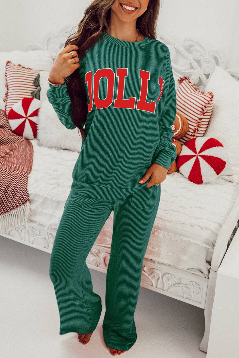 Evergreen JOLLY - Ensemble haut à manches longues et pantalon en velours côtelé-A WOMAN WE LOVE