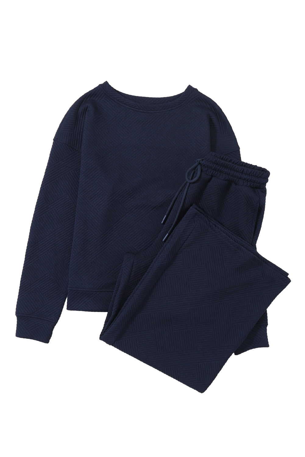 Blu navy ultra sciolto 2 pcs outfit slouchy