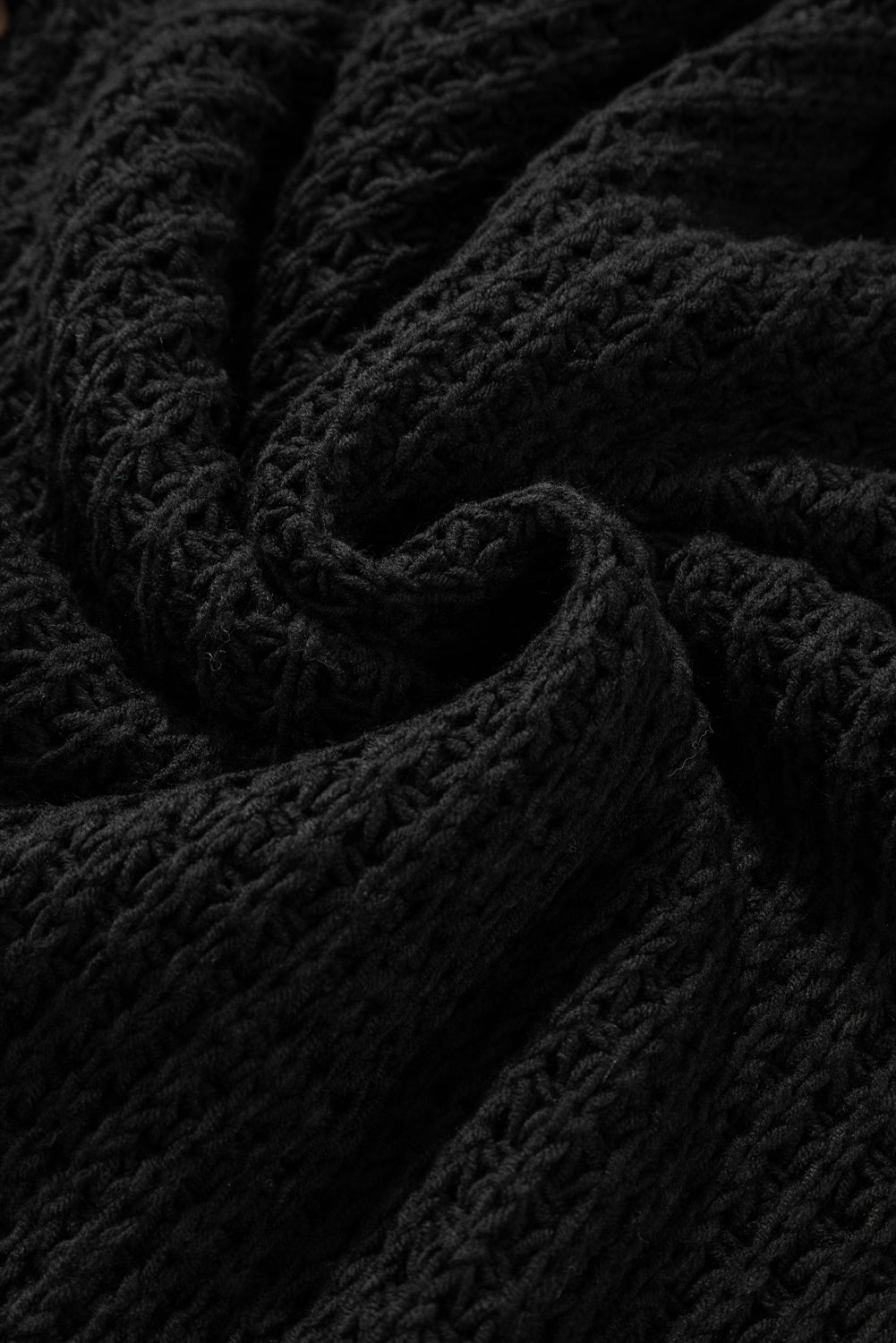 Crochet noir creux en V Pull à cou