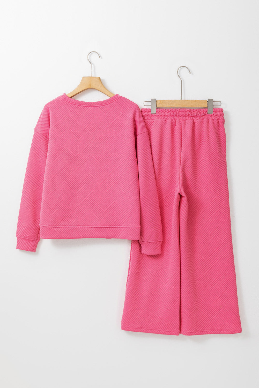Tenue ample 2 pièces texturée ultra ample rose fraise